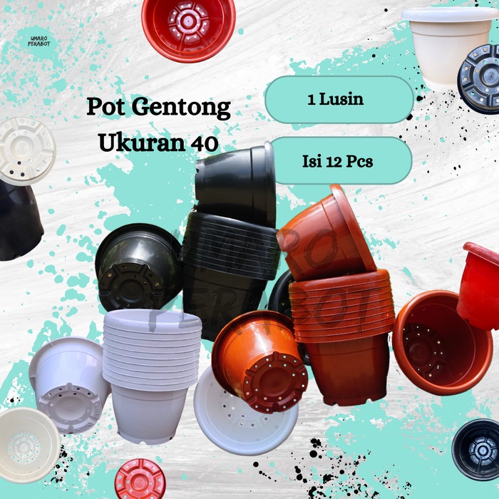 GROSIR 1 Lusin Pot Gentong Ukuran 40 / Pot Besar / Pot Jumbo / Pot Vinca / Pot Tanaman / Pot Bunga / Pot Plastik / Umaro Perabot