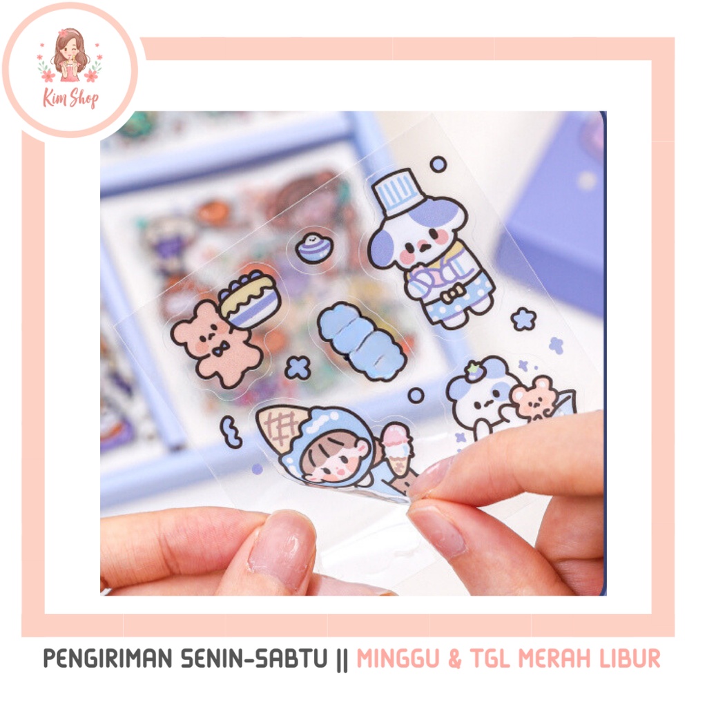 

KIM SHOP - 1 Lembar Stiker 2D Waterproof Sticker Botol Minum Viral Diary Scrapbook DIY PET PVC Tumblr Transparan Jurnal Lucu Aesthetic Korea