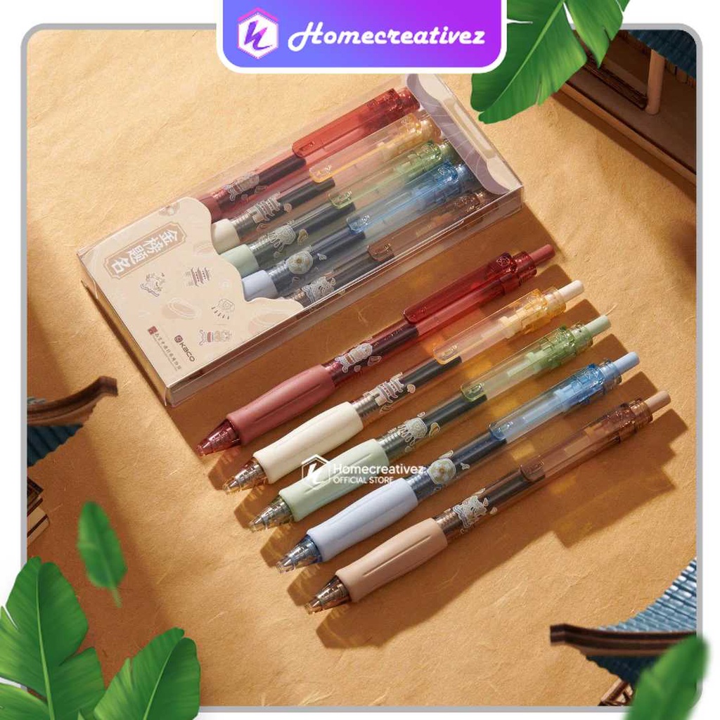 

Kaco KEYBO Pena Pulpen Gel 0.5mm Quick Dry Black Ink 5 PCS