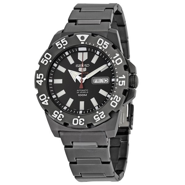 JAM TANGAN PRIA SEIKO 5 SPORT SRP489K1 AUTOMATIC ANALOG BLACK STAINLESS STRAP