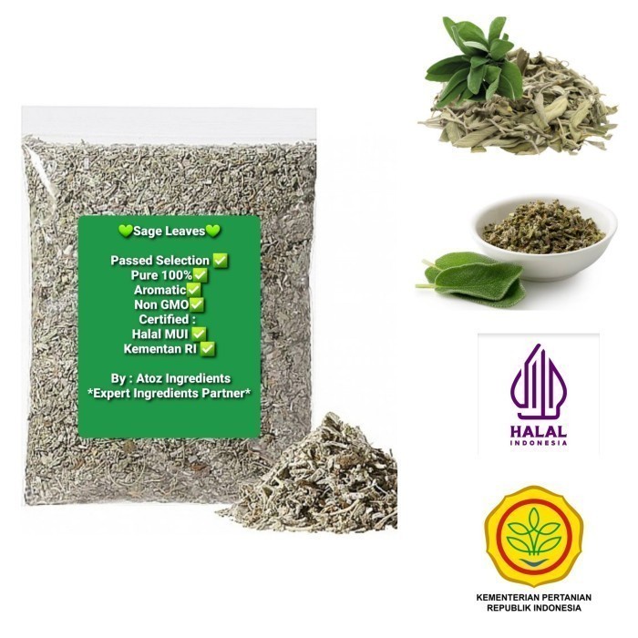 

BEST SELLER DAUN SAGE KERING 50 GR / SAGE LEAF DRY 50 GR