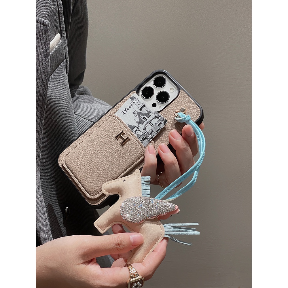 Case iPhone 15 14 Pro Max 13 12 11 Pro Max iPhone 13 Pro Max Casing Tali Kulit Tas Lanyard Pegasus C