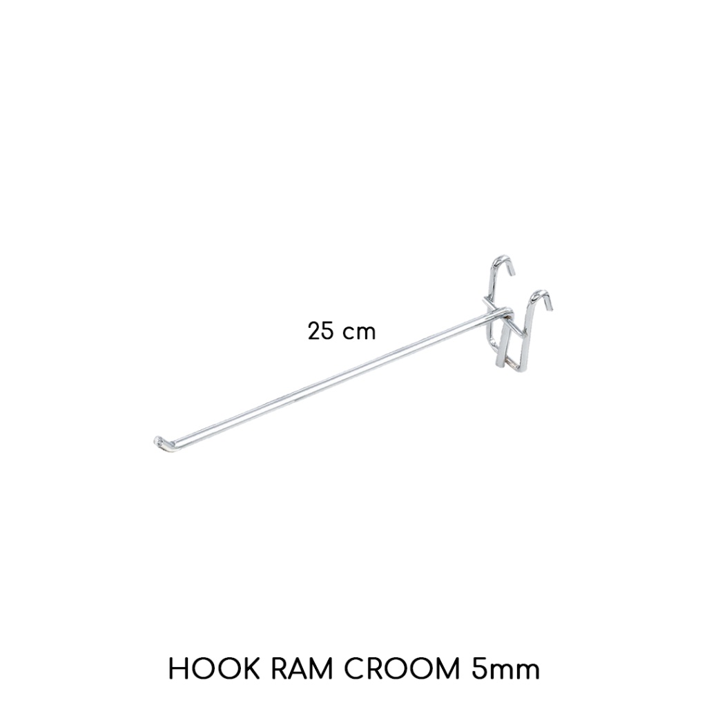 Gantungan ram 2 kaki stainless tebal 4 mm Single Hook Kotak Stainless