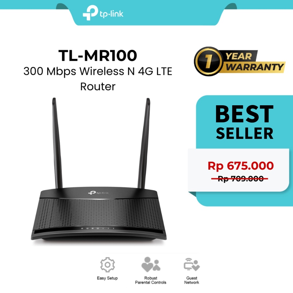 TP-Link 4G WiFi Modem MR100 LTE Router All Operator SIM Card
