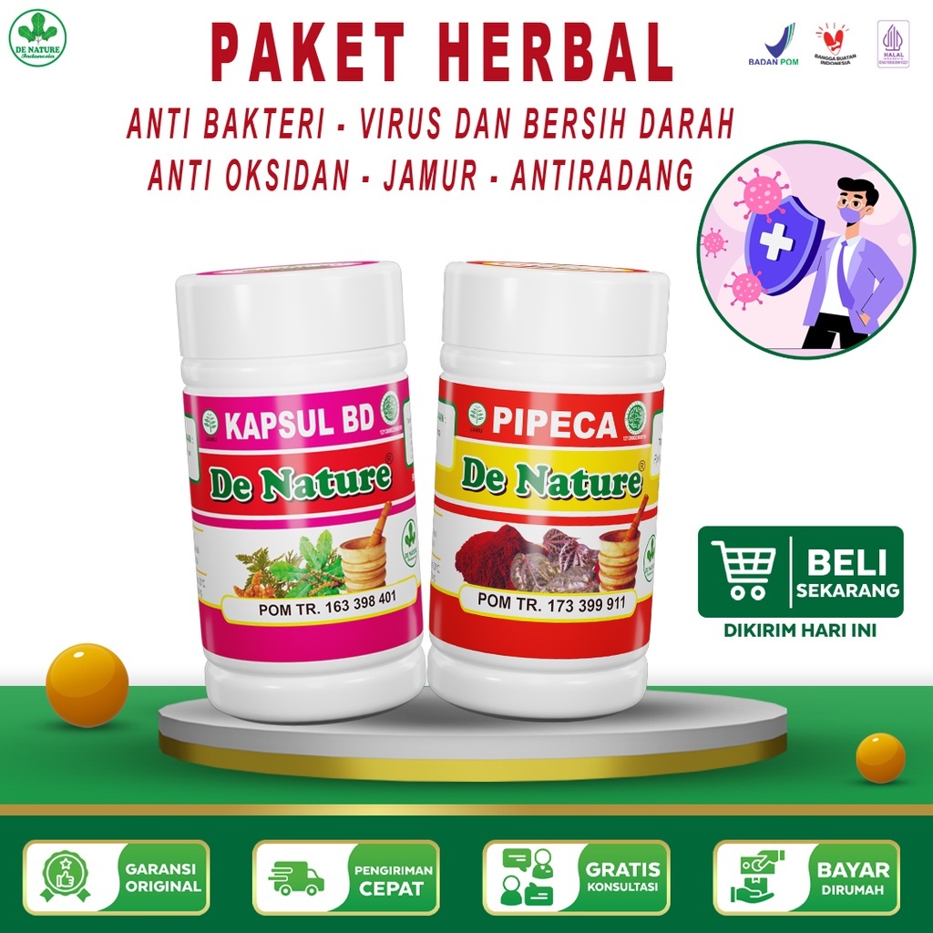 Obat Anti Virus Hpv Papiloma Kutil Kelamin Herbal Pipeca Dan Kapsul BD De Nature