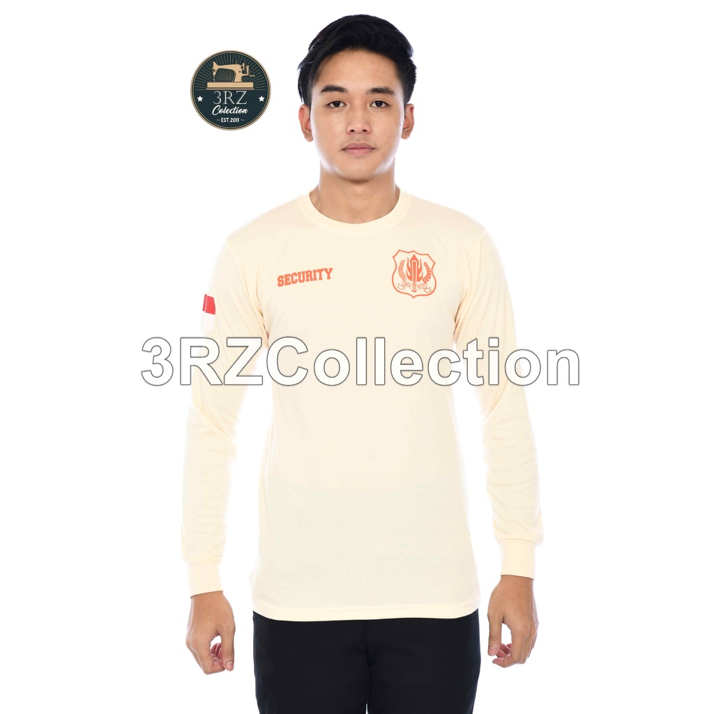 Kaos Satpam Security Krem Leher Standar  - Lengan Panjang & Pendek