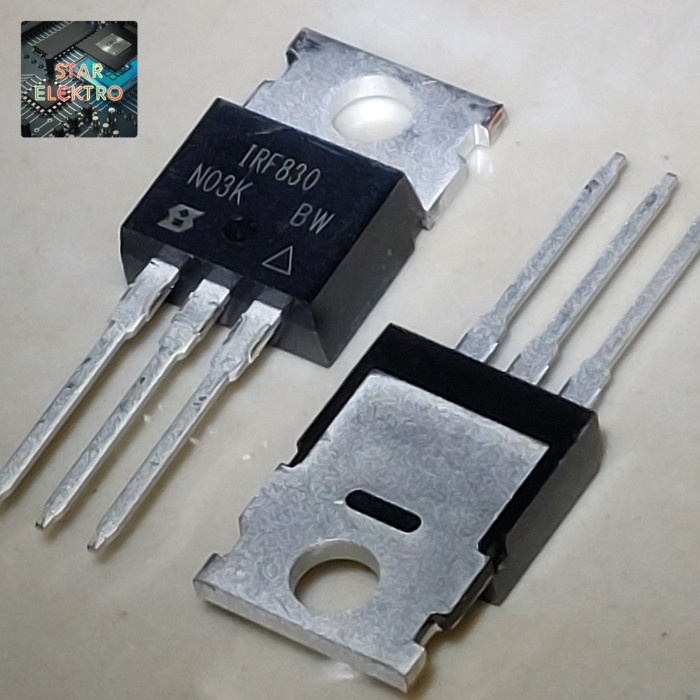2 Buah 2Pcs IRF830 To-220 IRF830PBF IRF 830 Vishay Mosfet 4,5A 500V N-Ch IR F830