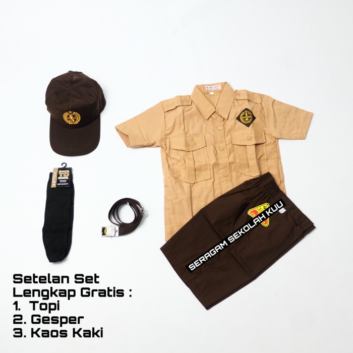 

[MEDAMART] BEST QUALITY Setelan Lengkap Pramuka Seragam Sekolah SD Laki Pendek KELAS 1