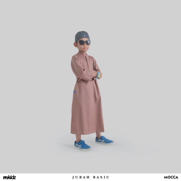 Jubah Basic Rokidz By Rosal Rompi Shalat Gamis Anak Laki Muslim Solat - Putih, M