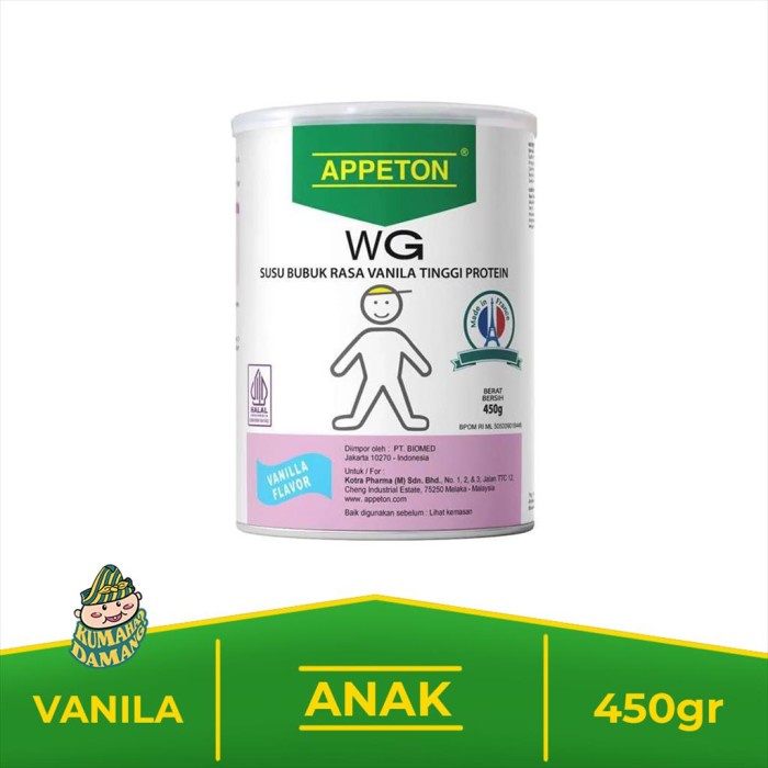 

Appeton Weight Gain Child / Junior Anak Vanila 450 gram