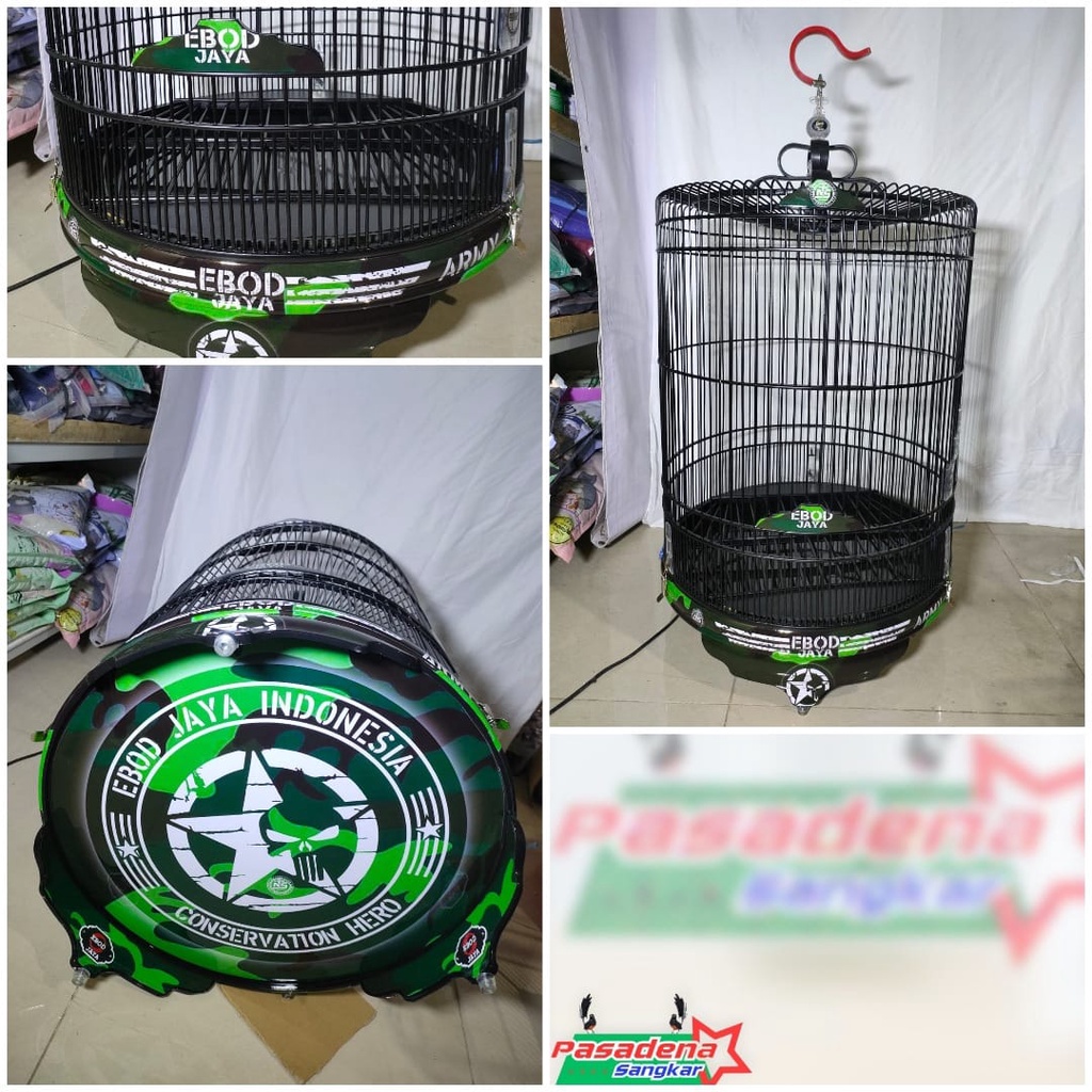 Ebod Sangkar Murai No 2 PVC Decal Klem Koper Army Conservation Hijau