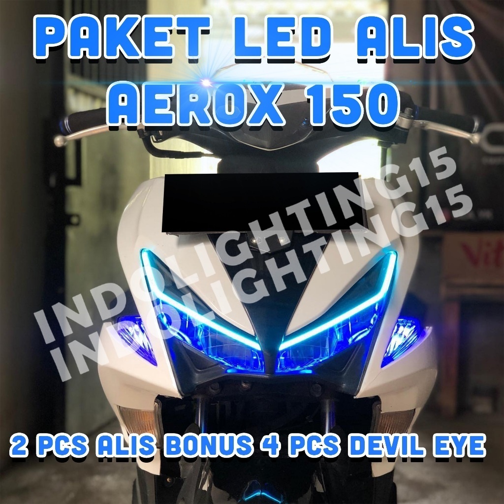 LAMPU ALIS AEROX SEPAKET BONUS DEVIL EYE TIDAK BERBINTIK LAMPU HEADLAMP AEROX LAMPU VARIASI AEROX