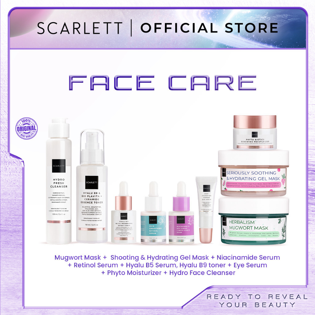 Scarlett Whitening Bundling Tube Set Kecantikan Paket Perawatan Wajah Skincare Bodylotion Serum Niac