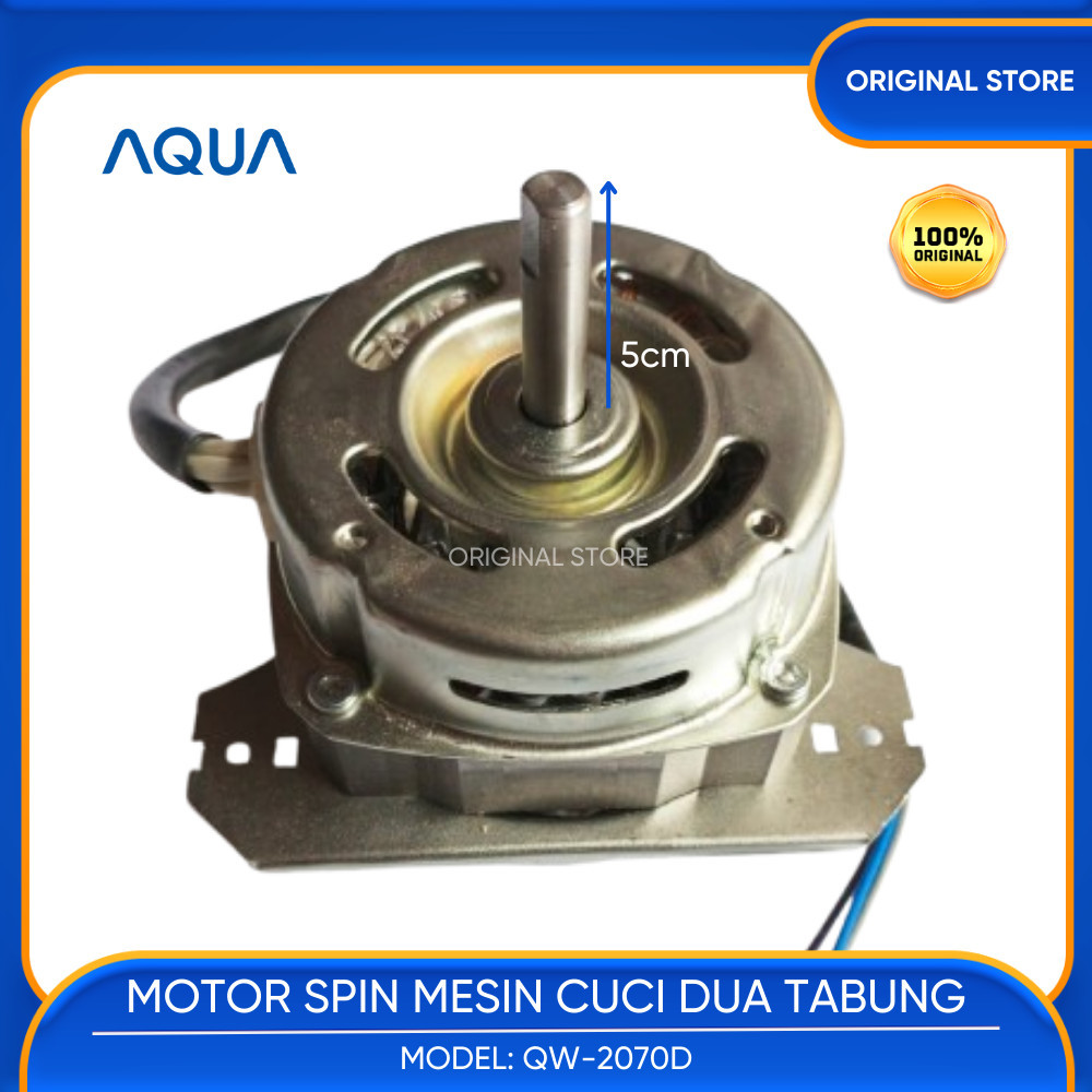 MOTOR SPIN ASLI MESIN CUCI AQUA 2 TABUNG 20 KG QW-2070D QW 2070