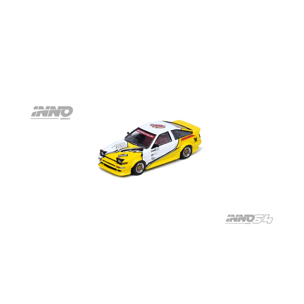 INNO64 TOYOTA SPRINTER TRUENO AE86 BRUNEI DIECAST KUSTOM SHOW 2024 SPECIAL EDITION KUNING PUTIH INNO