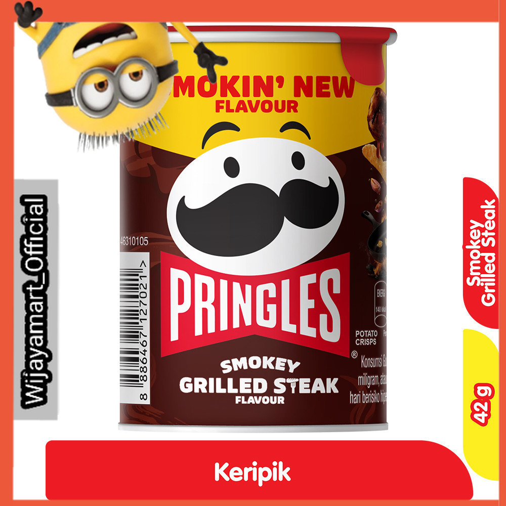 

Pringles Keripik Kentang Smokey Grilled Steak Kaleng 42 g