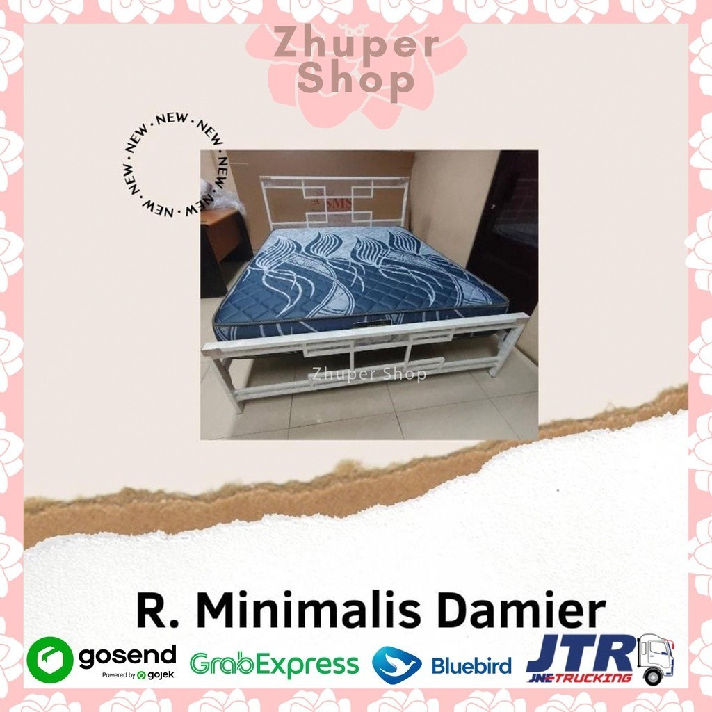 LyLt Ranjang Besi Minimalis 90, 120, 160, 180 khusus jabodebek / Ranjang Minimalis ( ranjang saja )