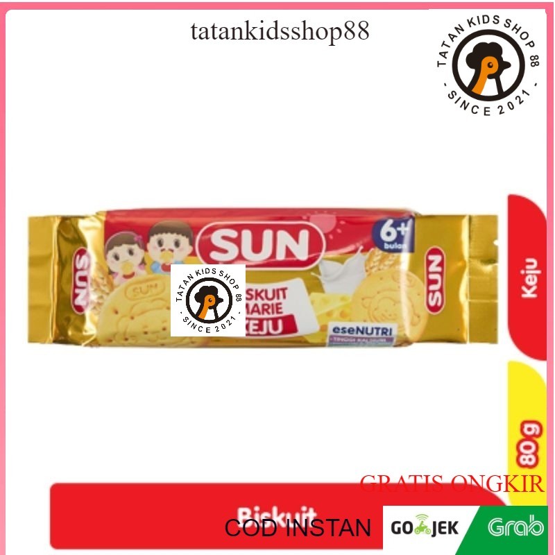 SUN Marie Keju Biskuit Anak Bayi 6 Bulan 80gr Mpasi Makanan Cemilan
