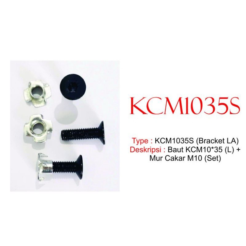 baut hitam KCM1035S baud L mur cakar skrup box speaker baud ampifier plus arga tertera per set