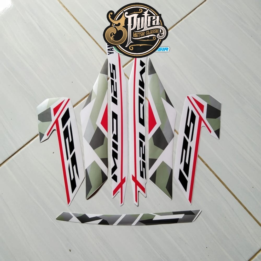 STIKER STRIPING LIS LES BODY YAMAHA MIO M3 125 2016 2017 WARNA PUTIH STICKER MIO M3 FULL SET STANDAR