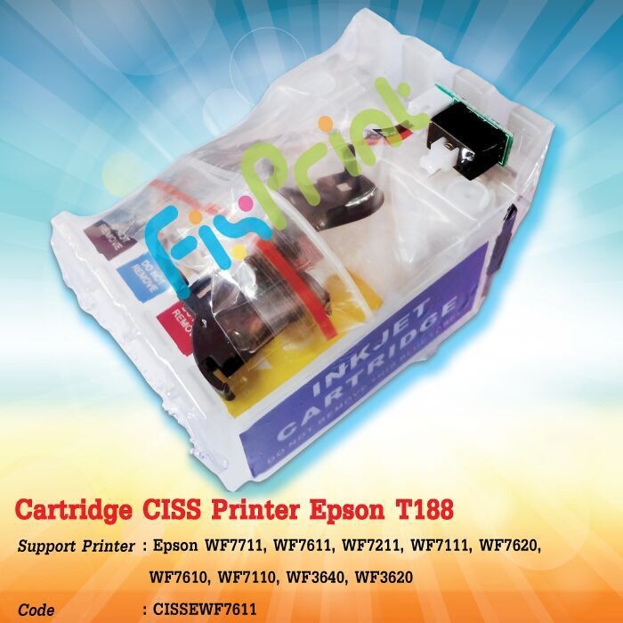 Cartridge Tinta Compatible for Printer Epson T188 188 CISS Infus Printer WF-7711 WF-7611 WF-7211 WF-
