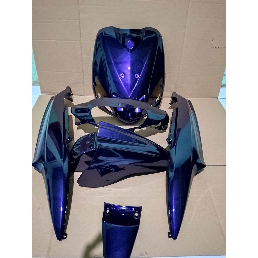 terlaris full set cover body halus Mio sporty dan Mio smile custom LEMBAYUNG HITAM UNGU