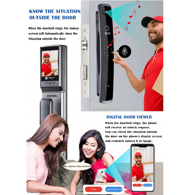 

3D Face Smart Door Handle Lock Fingerint Password App Card / Gagang tu Cerdas MDLYS3D - MDLYS3D