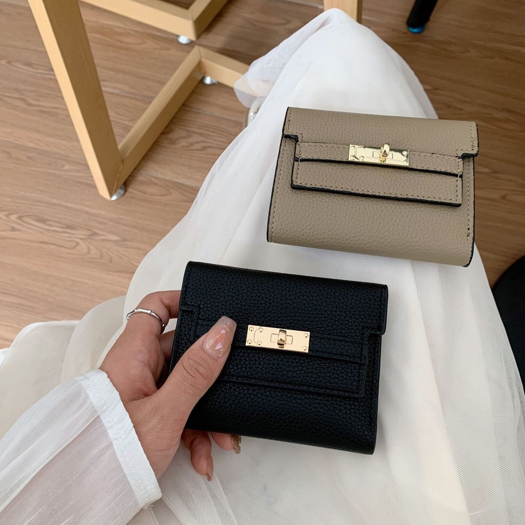 Women's Wallet Ins Women's Small Wallet Women's Luxury Small Folding Short Handbag Cross border Wall
