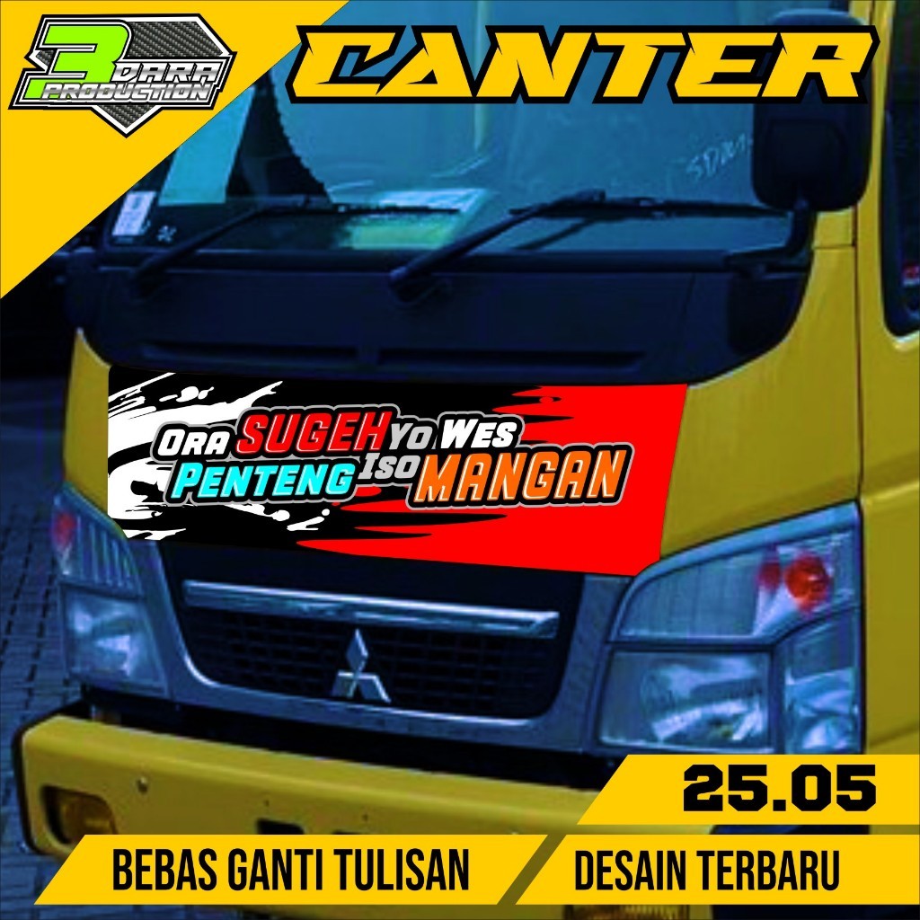 Stiker Kabin Depan Truck Canter Desain Terbaru Decal kabin Depan Truck Canter 25.05