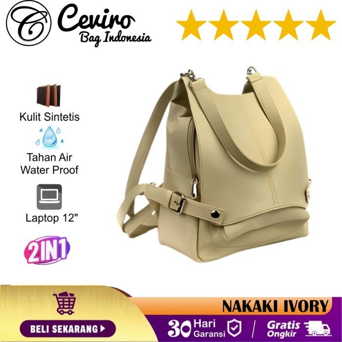 Ceviro Nakaki Backpack Black - Ivory