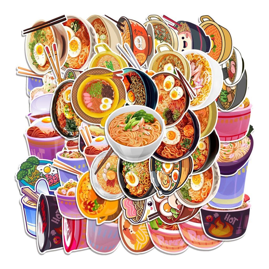 

COD 50 Pcs Stiker RAMYEON CARTOON Lucu Anti Air Untuk Dekorasi Notebook Sepeda Skateboard Handphone