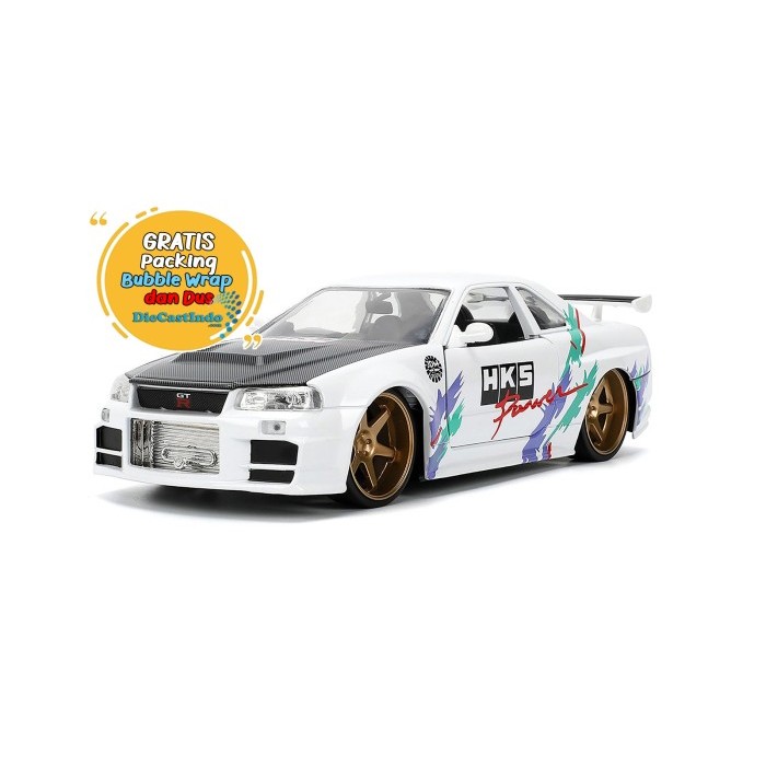 Jada 1:24 - JDM Tuners 2002 Nissan Skyline GT-R (BNR34) HKS Power Putih