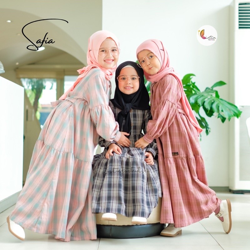 RH- Baju Gamis Anak Perempuan 0-12 Tahun Katun Premium Kotak Kotak by Listiaforkids
