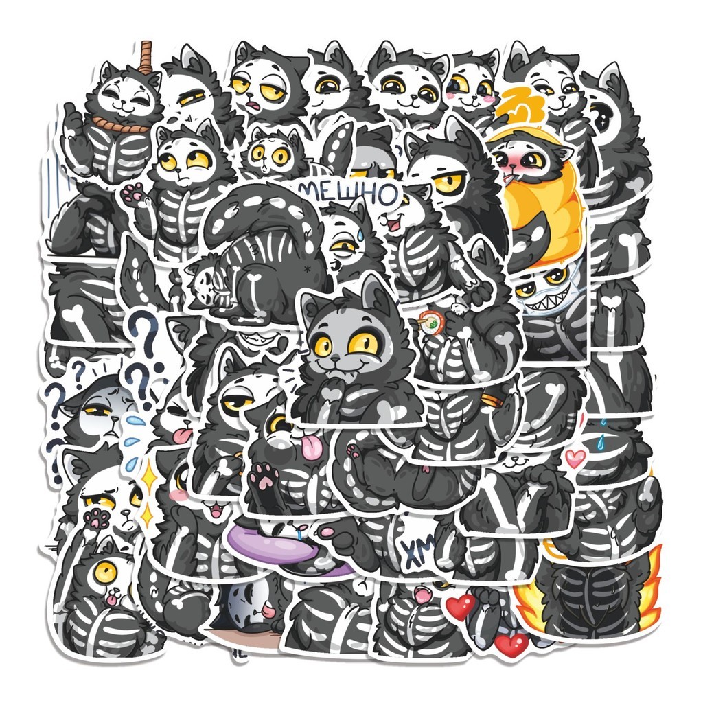 

COD 50 Pcs Stiker VK SKELEXHIC Lucu Anti Air Untuk Dekorasi Notebook Sepeda Skateboard Handphone