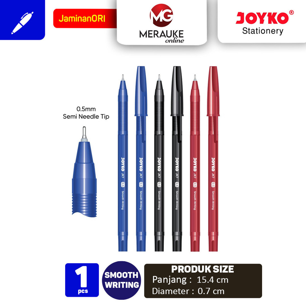 

Ball Pen Pulpen Pena Joyko JK7 0.5 mm Per Pack