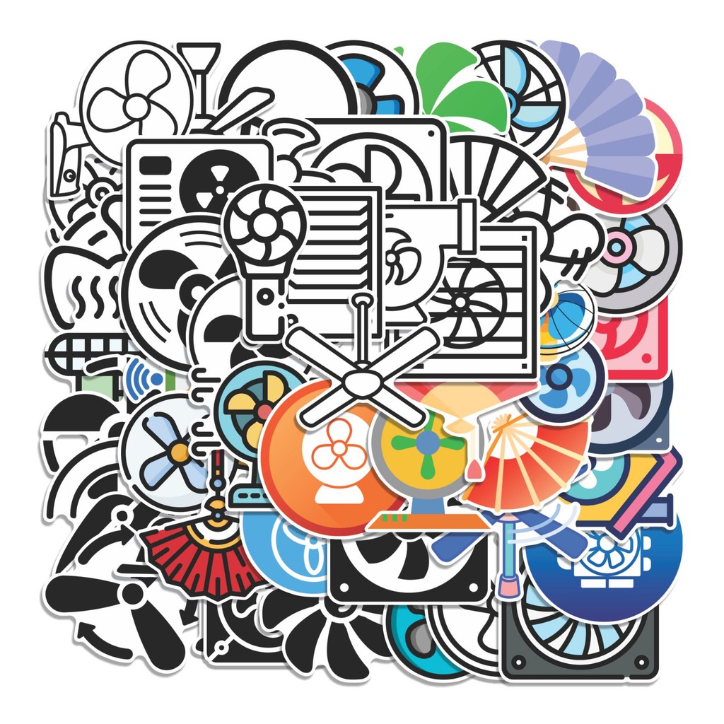 

COD 50 Pcs Stiker Kipas Lucu Anti Air Untuk Dekorasi Notebook Sepeda Skateboard Handphone