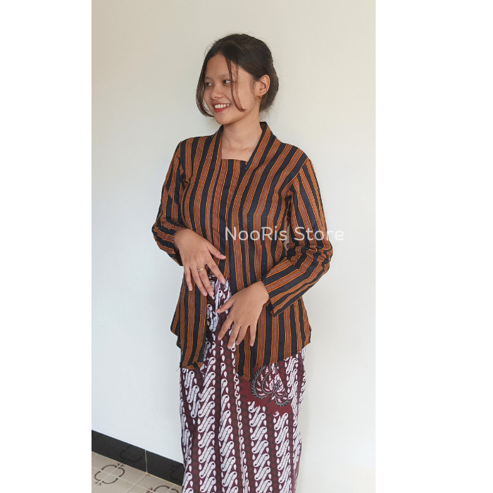 Setelan Baju Lurik nita + Jarik Baju Kebaya Lurik nita Bahan Tenun Sorjan Lurik Lurik