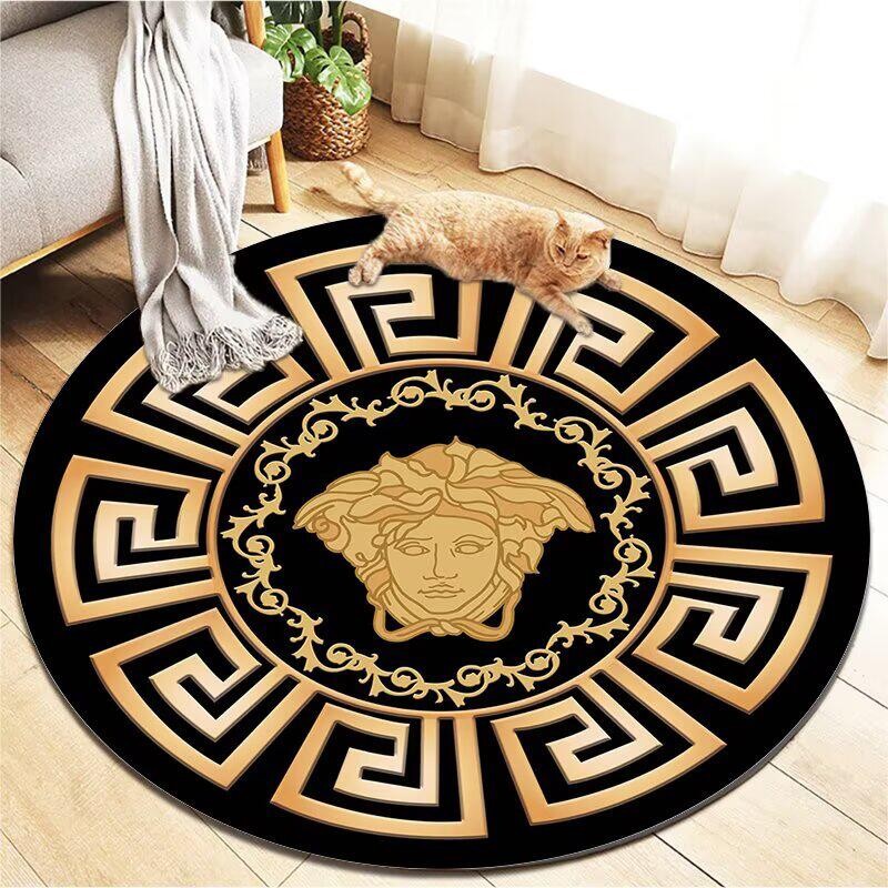 Karpet lantai bulat motif Medusa luxury  Karpet bulat premium Karpet bulat minimalis Karpet bulat ae
