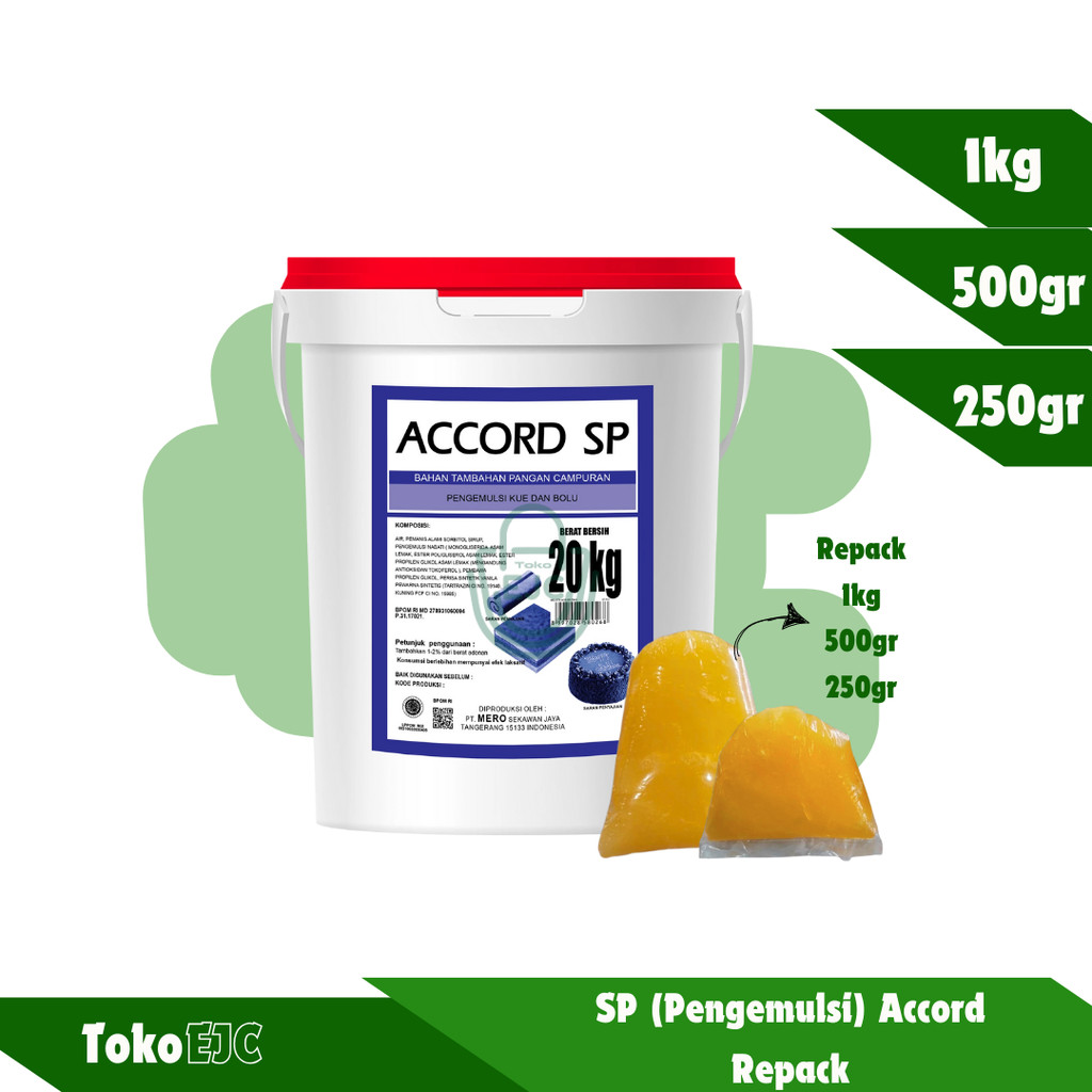 

SP Accord Pengemulsi Kue dan Bolu Pengembang Bahan Kue Repack 1kg 500gr 250gr