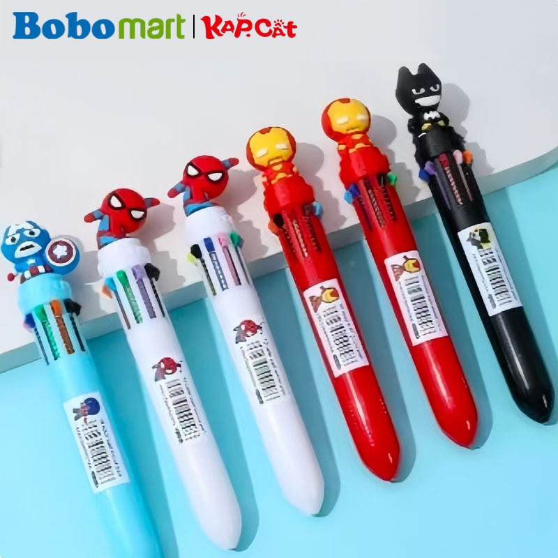 

BOBOMART 1 PCS PULPEN 10 WARNA JB-9058 PULPEN KARAKTER SUPERHERO MURAH PULPEN CETEK 10 WARNA