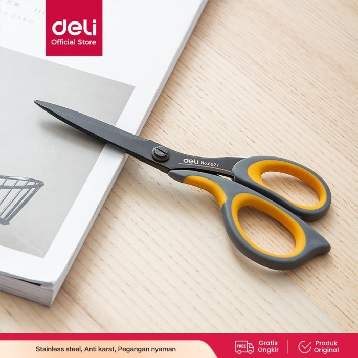 

Deli E6027 Scissors/Gunting-Soft-touch Scissors 175mm