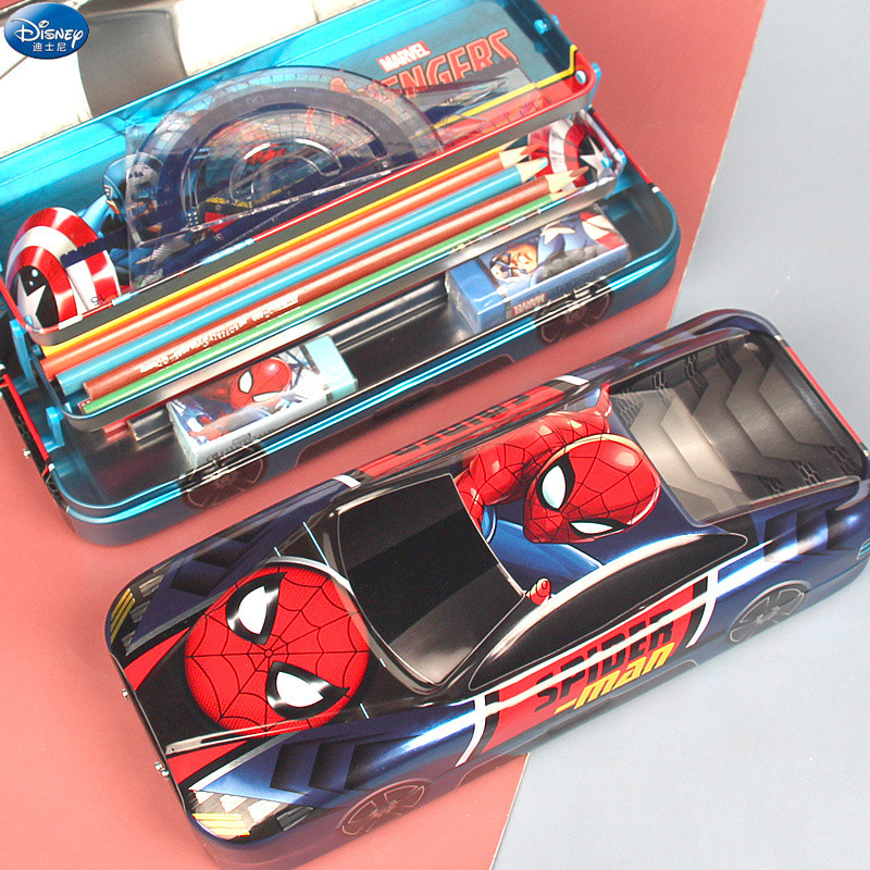 

Disney Marvel Spider-Man Three-Layer Pencil Case Large Capacity Car Stereo Pencil Case Learning Gift Multi-Function Stationery