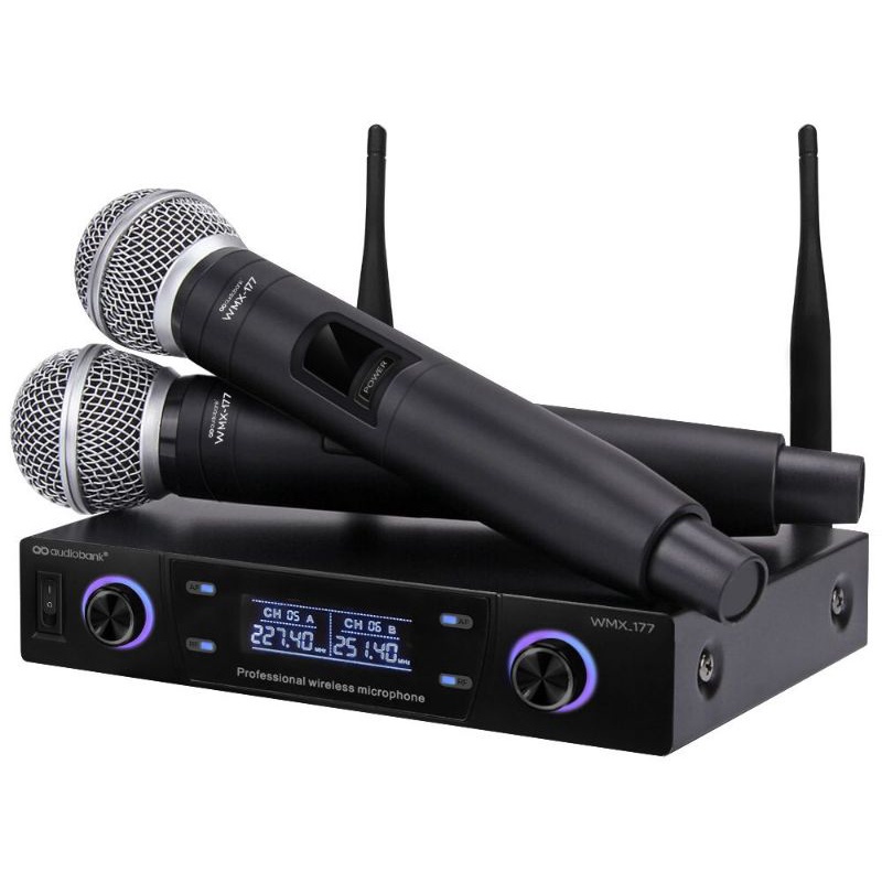 Microphone karaoke Audiobank wmx 177 mic wireless karaoke Audiobank wmx 177