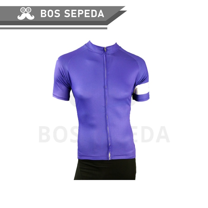 JERSEY SEPEDA GO JERSEY RAPHA VIOLET WHITE STRIP
