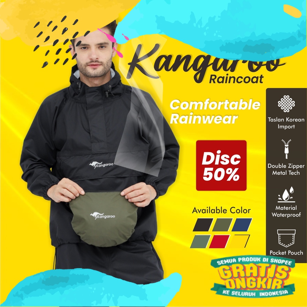 JAS HUJAN KANGGURU jas hujan pria dewasa jas hujan kangaroo jas hujan gunung mantel hujan jas hujan 