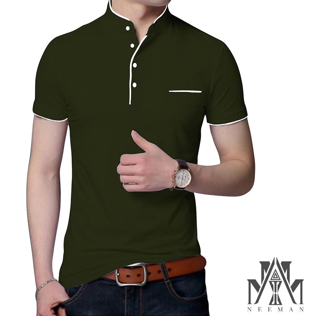 Kaos polo kerah shanghai pria