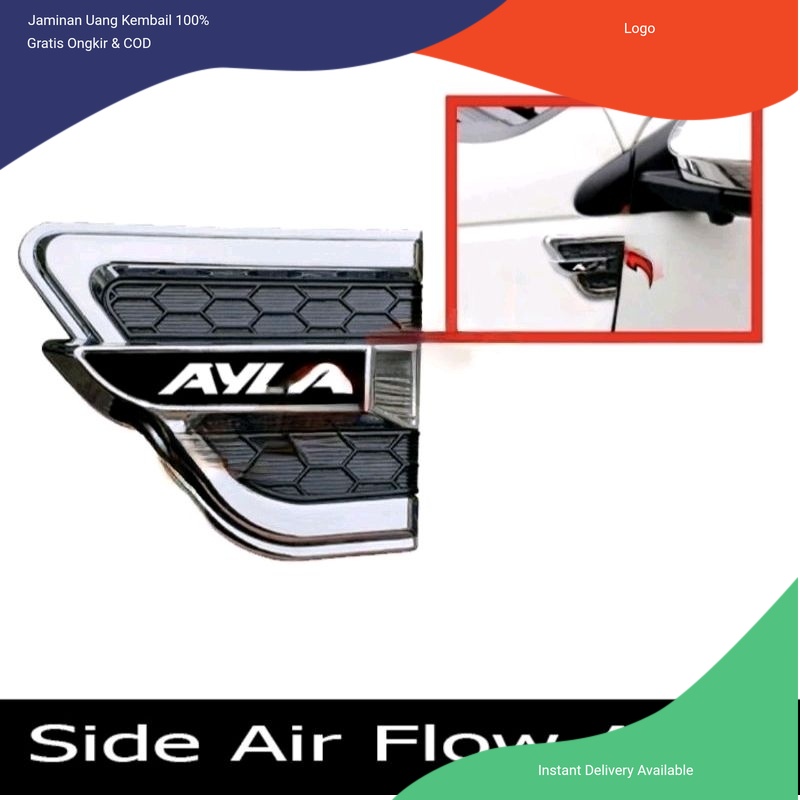 Emblem/side vent Ayla 2014 - 2023. Variasi mobil