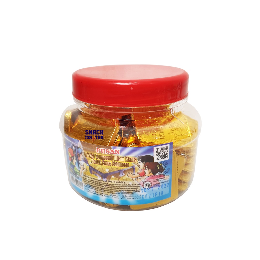 Pusan Cokelat Emas Batangan - Netto 290 gr (Isi 50 pcs)