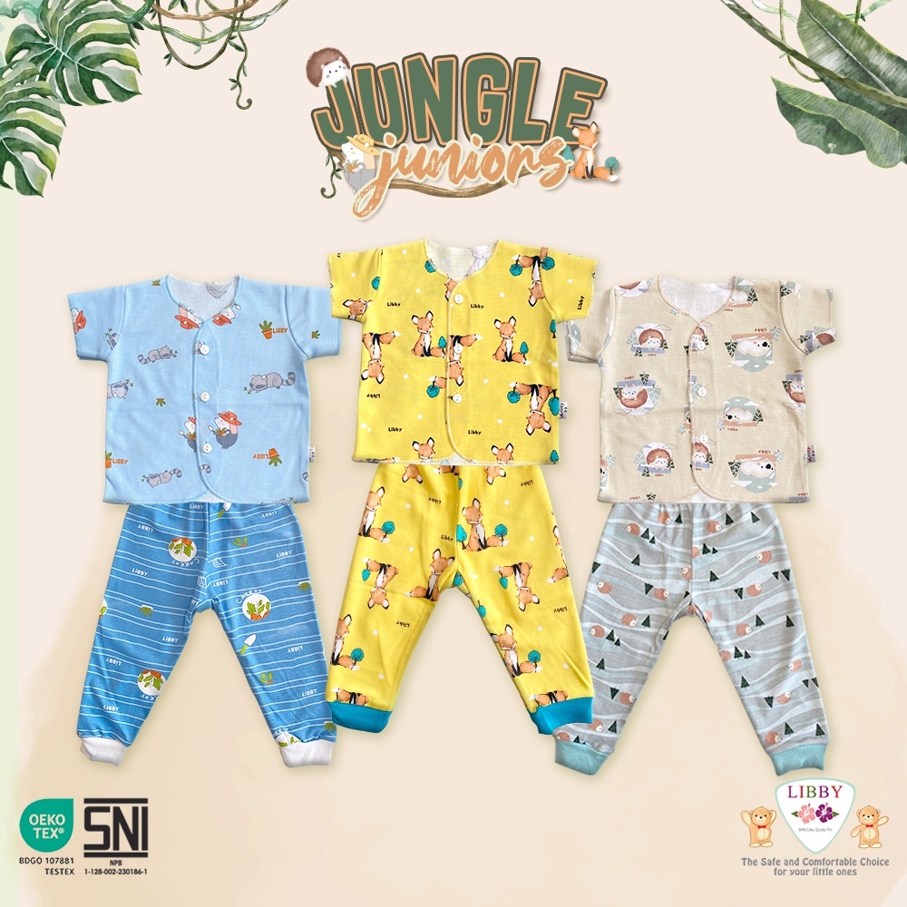 Setelan Baju Pendek Celana Panjang NB 3-6 Bayi Libby