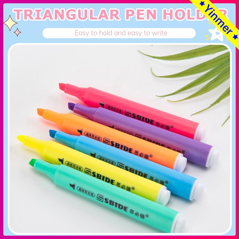 

COD✨ Spidol Highlighter segi tiga Journal Marker Warna Pen Alat Tulis Replacement Stabilo -Yinmer